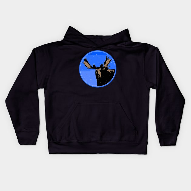 Moose in Winter Kids Hoodie by Alpen Designs